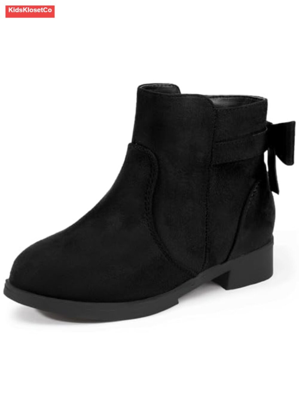 Toddler Girl Ankle Boots Bow Side Zipper Non-Slip Suede Dress Booties